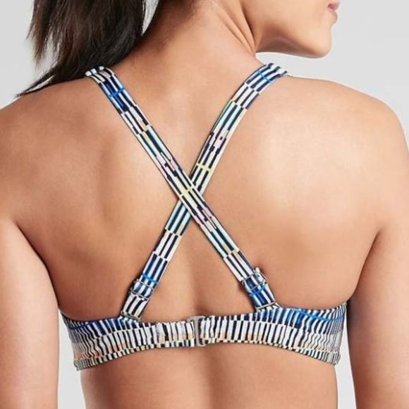 Athleta Blue & Pink Prismatic Bikini Top 34D - Picture 3 of 5